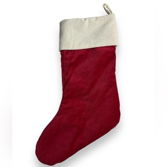 Pottery Barn Personalized Dennis Holiday Stocking 
Basic Red Velvet Medium - Picture 2 of 6